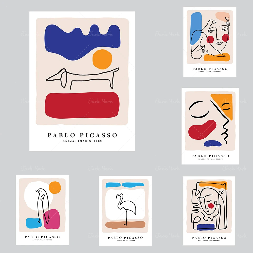 

Picasso Line Art Minimalist Portrait - Modern Minimalist Art Print Set, Women Line Art Print, Art Print, Artist