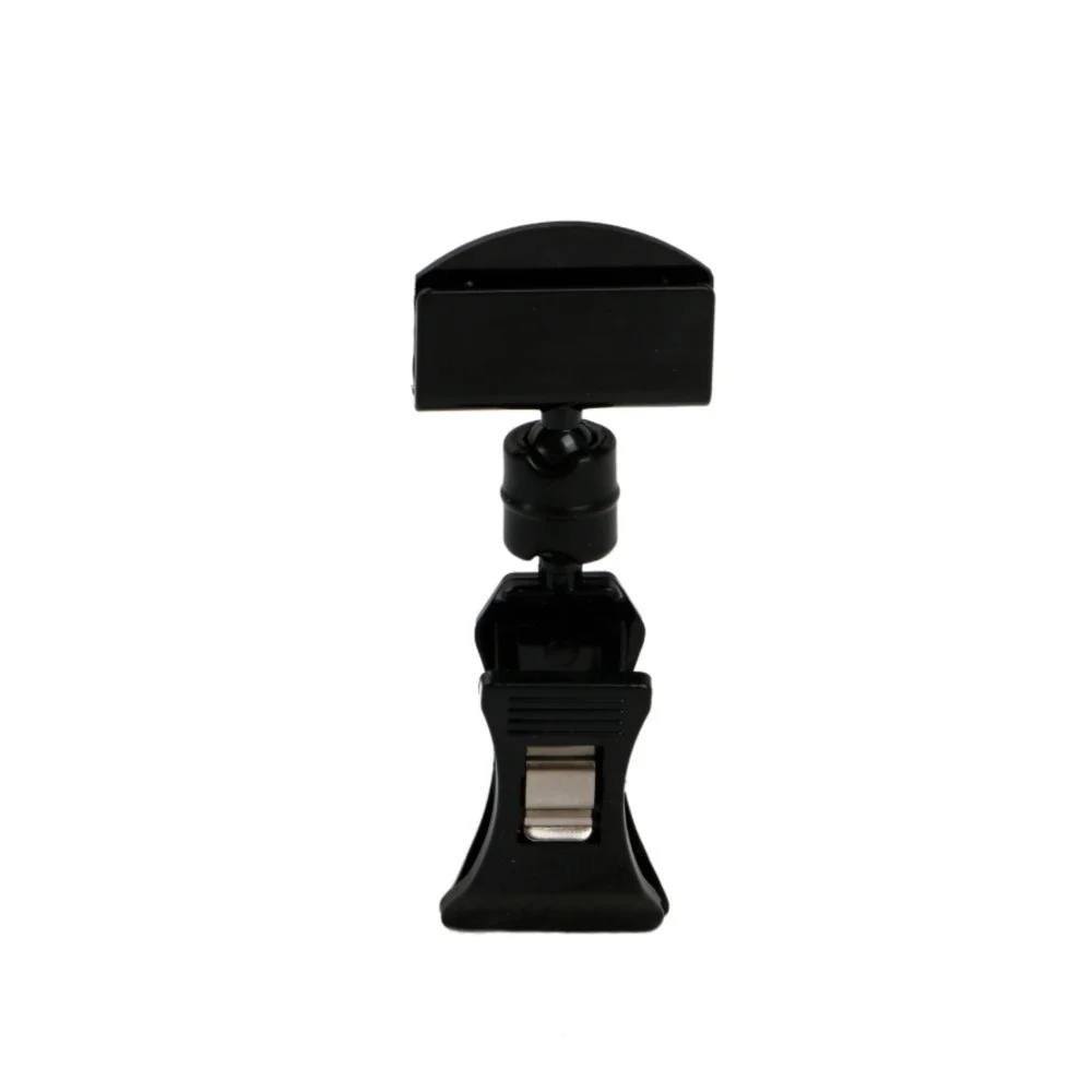 

Black Cardholder Tube Clamping Cardstock Fits 1-in Edges Clip-on Sign Holder With Ball Joint Tilts And Rotates