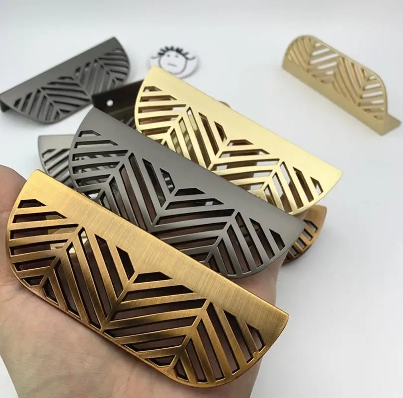 Ручка для шкафа из цинкового сплава в скандинавском стиле форме листа стиль