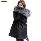 Женская куртка с подкладкой из искусственного меха, с хлопковой подкладкой, зимняя, размера плюс, 6xl, парка с длинным капюшоном