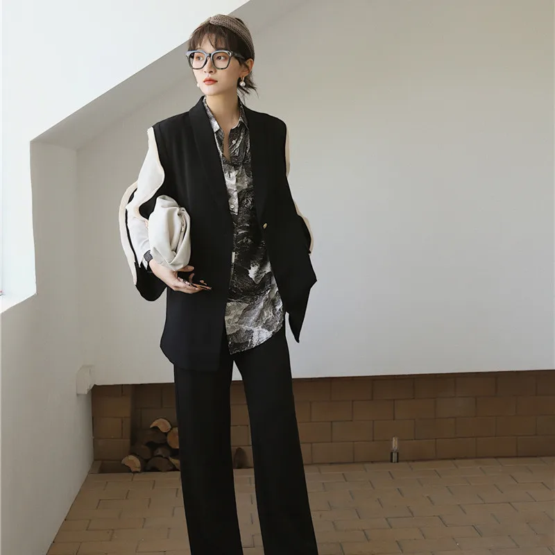 Женские блейзеры и куртки женский модный Повседневный офисный черный блейзер с