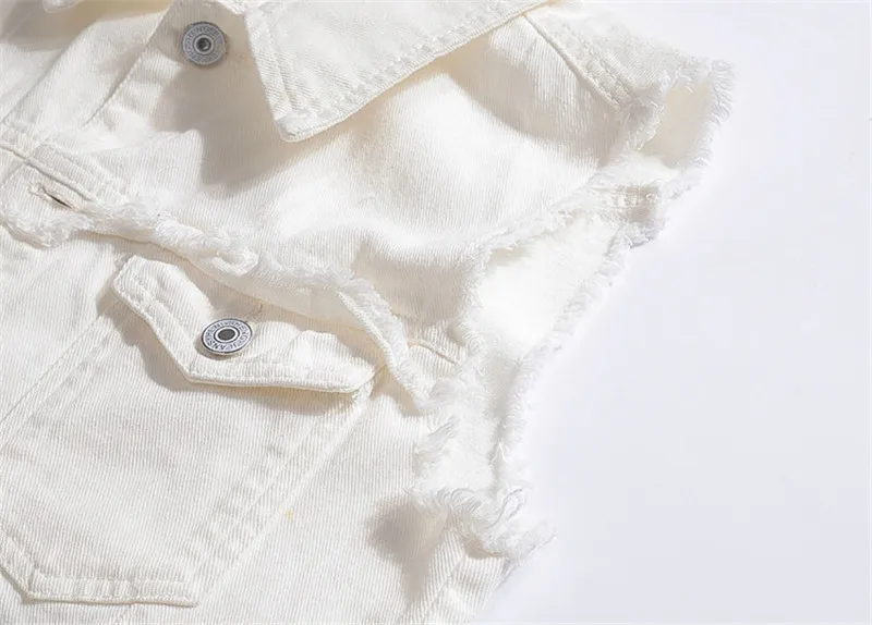 Модный мужской хипстерский белый винтажный жилет Idopy из японского денима