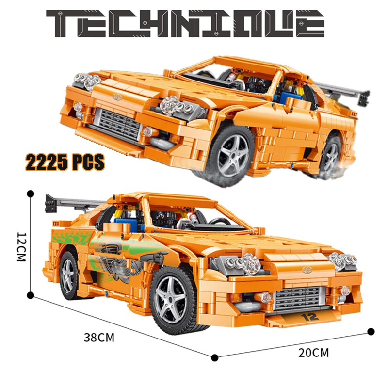 

В наличии Toyota Supra A80 модель Techni MOC 1:12 Технология Высокотехнологичный супер гоночный автомобиль строительные блоки кирпичи игрушки