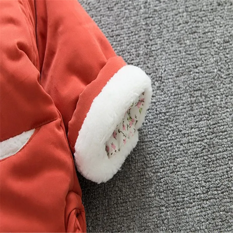 Пальто для новорожденных девочек хлопковое пальто с капюшоном младенцев красное