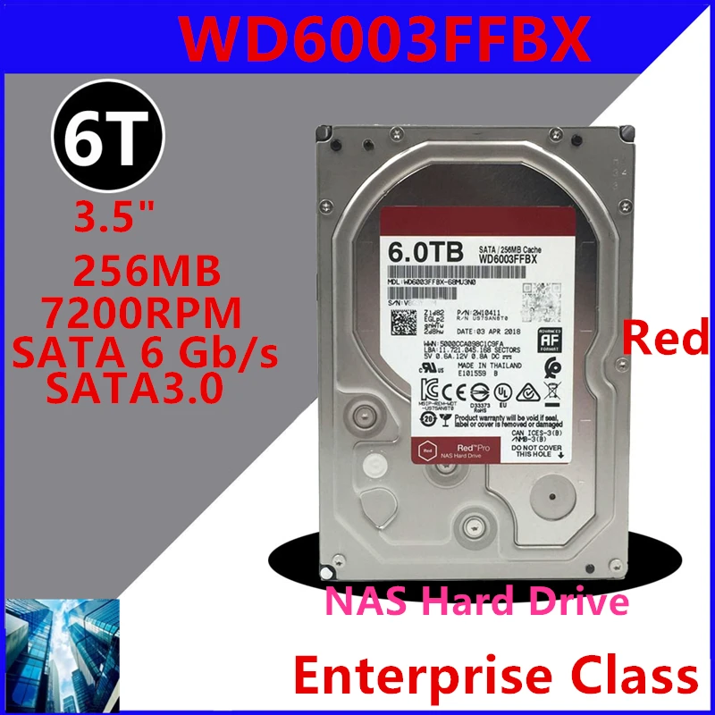Новый оригинальный HDD для WD Brand Red PRO 6 ТБ 3