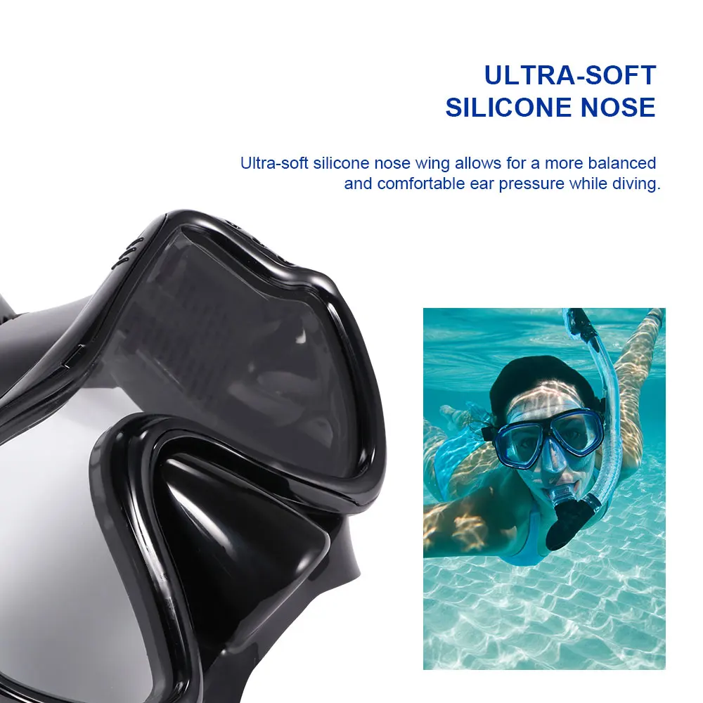 

Professional Silicone Scuba Dive Mask Snorkel Set Use For Swimming Diving Snorke For Water Sports Snorkeling Equipment