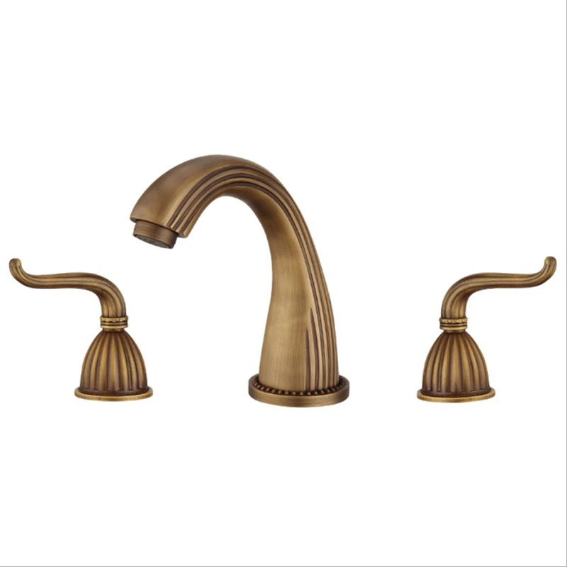 

Bathroom Faucets Tub Faucet Wall Mount,Brass Bathroom Sink Faucet Wall Faucets,2 Handle Cross Knobs Lavatory Basin Tap
