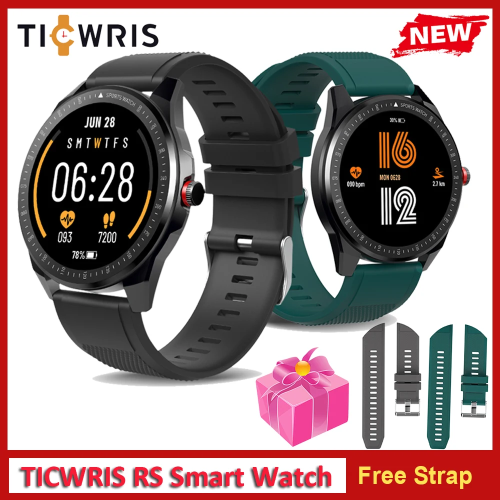 Смарт часы TICWRIS RS Мужские с сенсорным экраном 1 3 дюйма IP68 Bluetooth 5 0 пульсометром