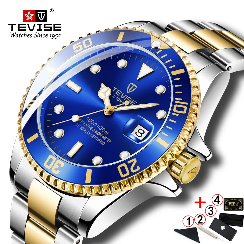 Мужские автоматические механические часы TEVISE T801 водонепроницаемые мужские 2019
