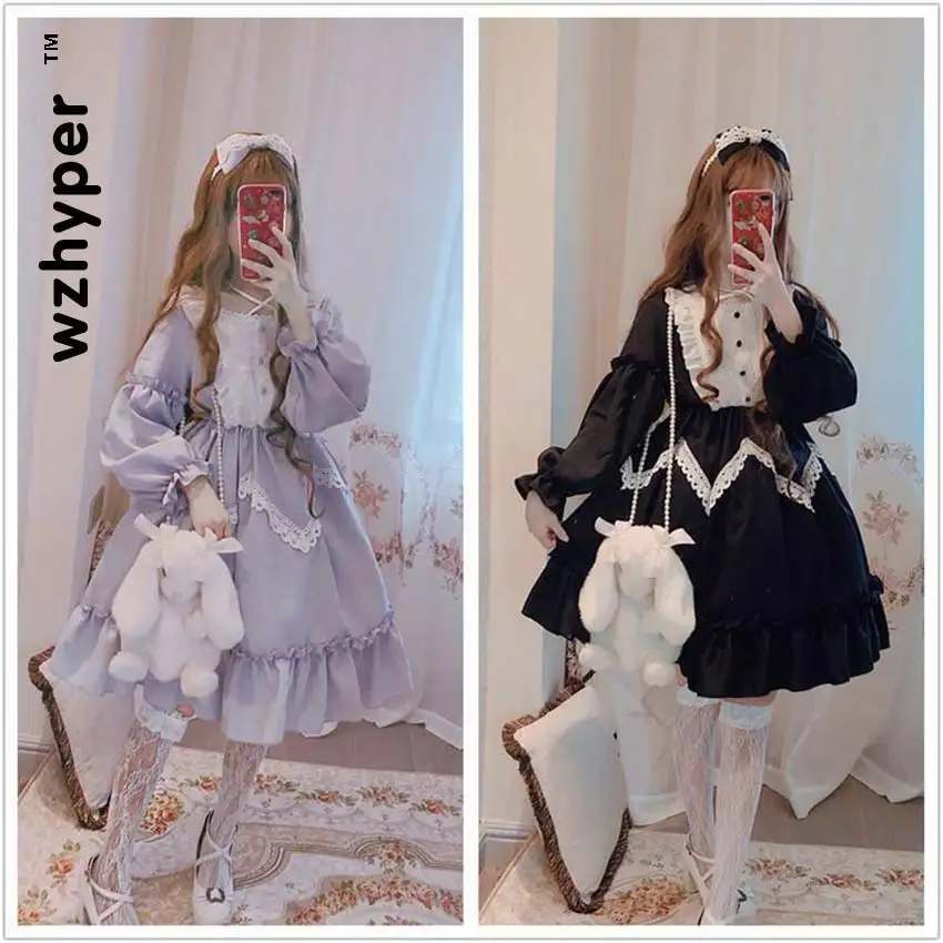 Новое поступление 2 цвета готическое платье лолиты мягкое кружевное черное