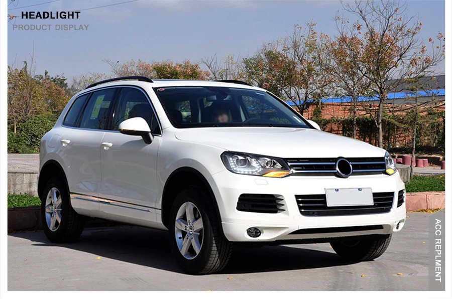 2 шт. светодиодный фары для Volkswagen Touareg 11-14 светодиодный автомобильный фонарь ангельские глазки ксенон HID комплект Противотуманные фары светодиодный дневные ходовые огни