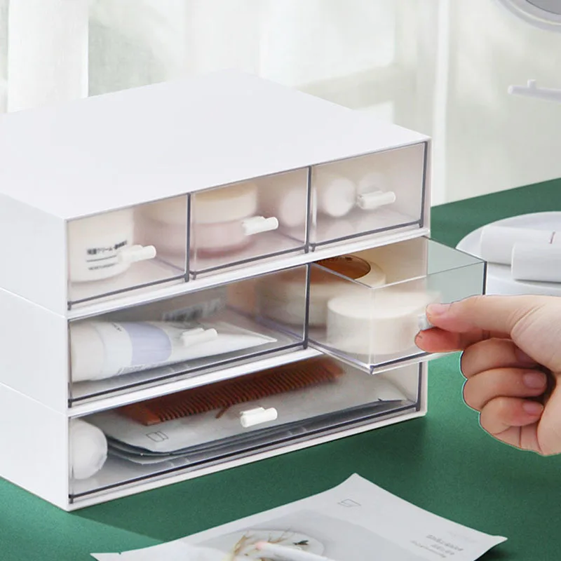 Пластиковая настольная коробка для хранения косметики бесплатный