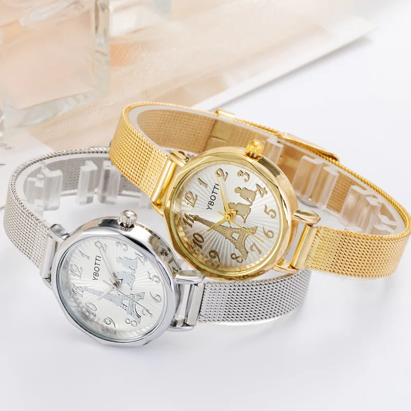 

100pcs/lot new fashion fine strap ladies watch steel wire belt mesh watch simple casual ladies watch