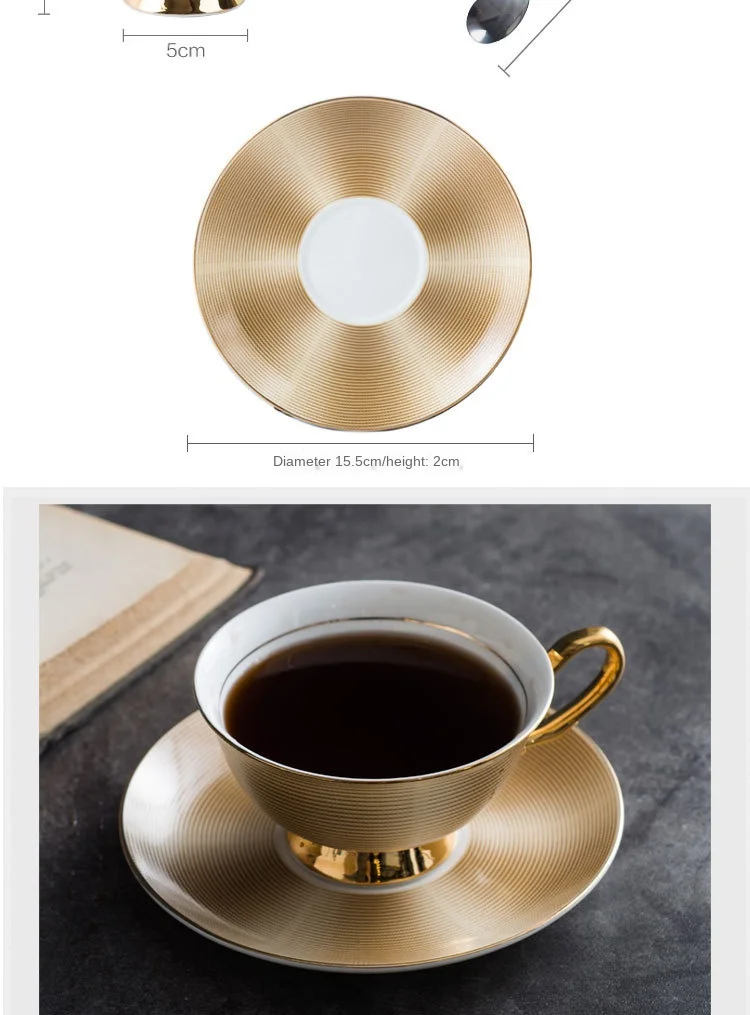 Забавная креативная кофейная чашка и блюдце из Королевского золотого костяного