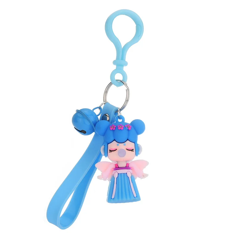 

Cartoon hand-run girl cute keychain pendant orange pink yellow purple key chain for girlfriend children gifts