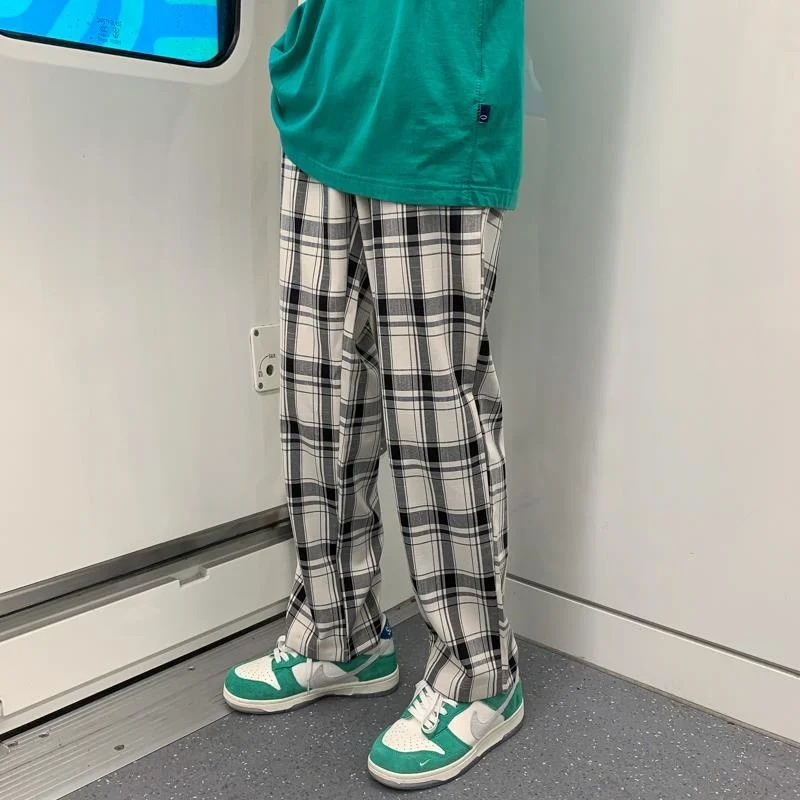 

Классные винтажные клетчатые брюки в стиле хип-хоп, модные мешковатые летние брюки для девочек в стиле Харадзюку, женские брюки, повседневн...