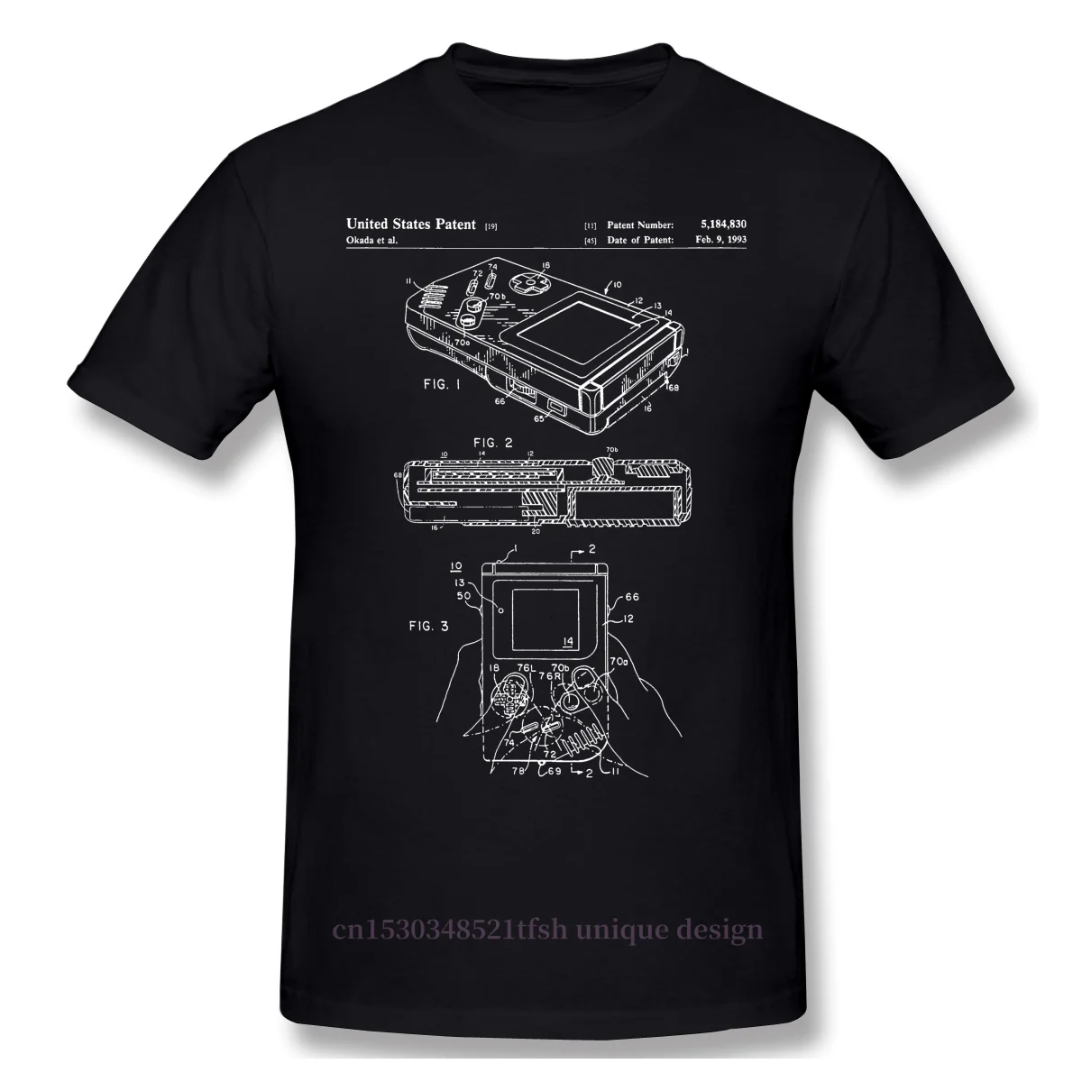 Nintendo Game Boy Patent Gameboy T-Shirt Men Top Quality  Short Summer Sleeve Russian Games Online Casual Shirt Loose