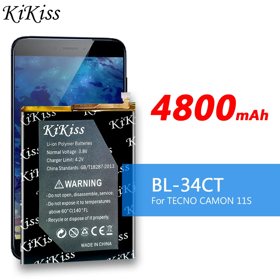 

KiKiss High Capacity 4800mAh Replacement Battery BL-34CT for TECno CAMON 11S BL 34CT