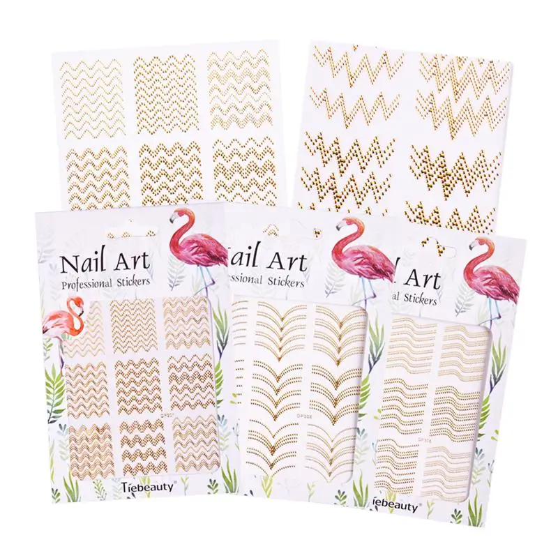 

6 листов (6,3x9,5) наклейка для дизайна ногтей, Золотая Геометрическая наклейка-гвоздик, круглая квадратная наклейка, большая наклейка для диза...