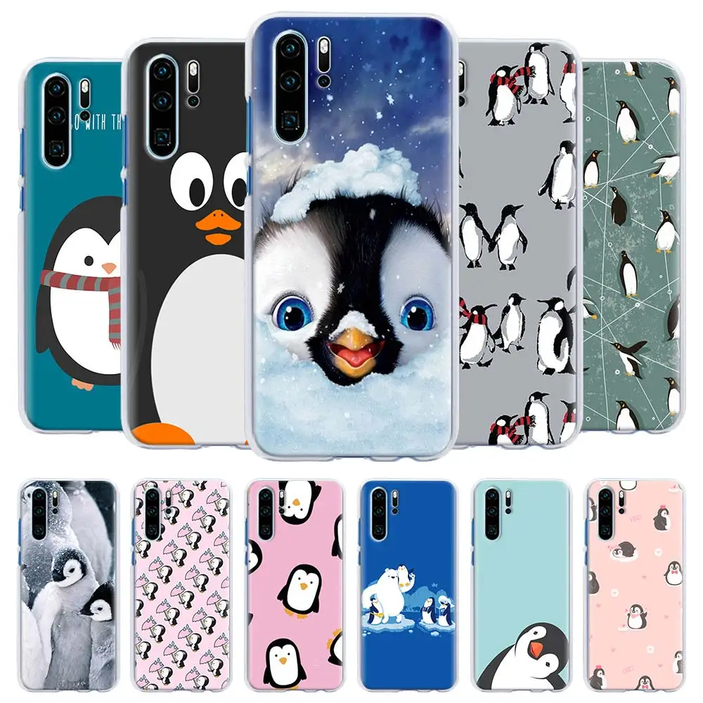 Милый милый чехол для телефона с пингвином Huawei P20 P30 Pro P40 + Lite P Smart Z Жесткий