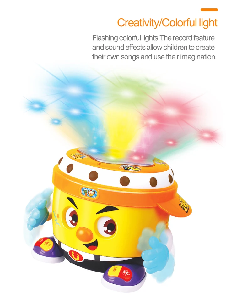 HOLA TOYS 6107 детская игрушка DJ вечерние барабанные игрушки с музыкой и светом Обучающие Развивающие игрушки для подарков