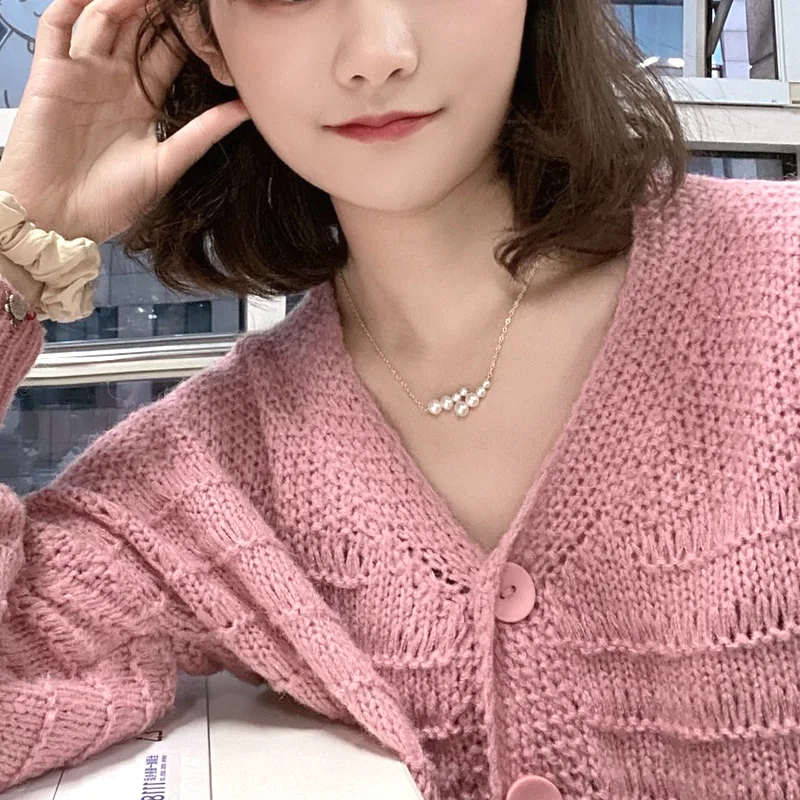 

Оптовая продажа, Модные индивидуальные ювелирные изделия Liemjee, простое ожерелье с жемчужинами и шариками для женщин, Очаровательное украше...