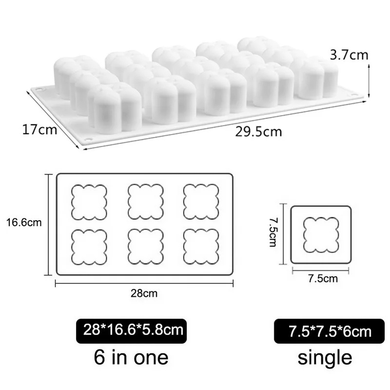 

3D Irregular Silicone Candle Mould Aromatherapy Candle Mould DIY Handmade Candle Making Supplies Kitchen Dessert Cake Molds