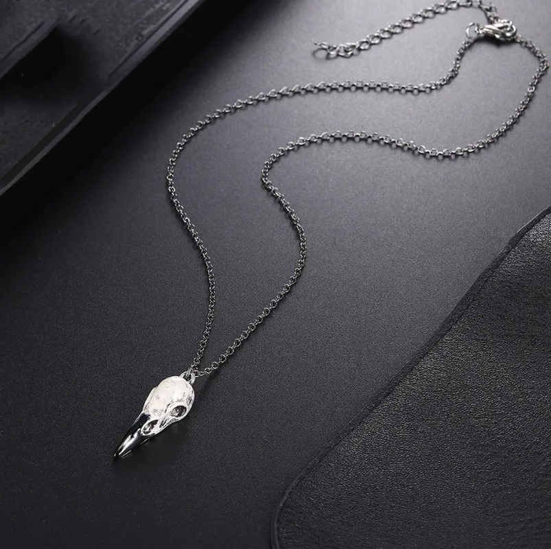 Punk Three-dimensional Crow Skull Pendant Necklace Holiday Jewelry Men's | Украшения и аксессуары