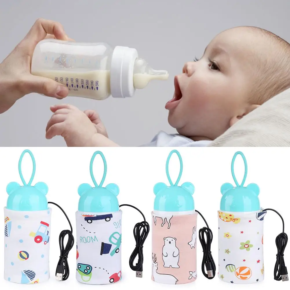 Cubierta t&eacute;rmica para biberones de leche, termostato de calefacci&oacute;n para biberones con USB, bolsas, calentador de seguridad port&aacute;til, suministros aislados para lactancia infantil-1