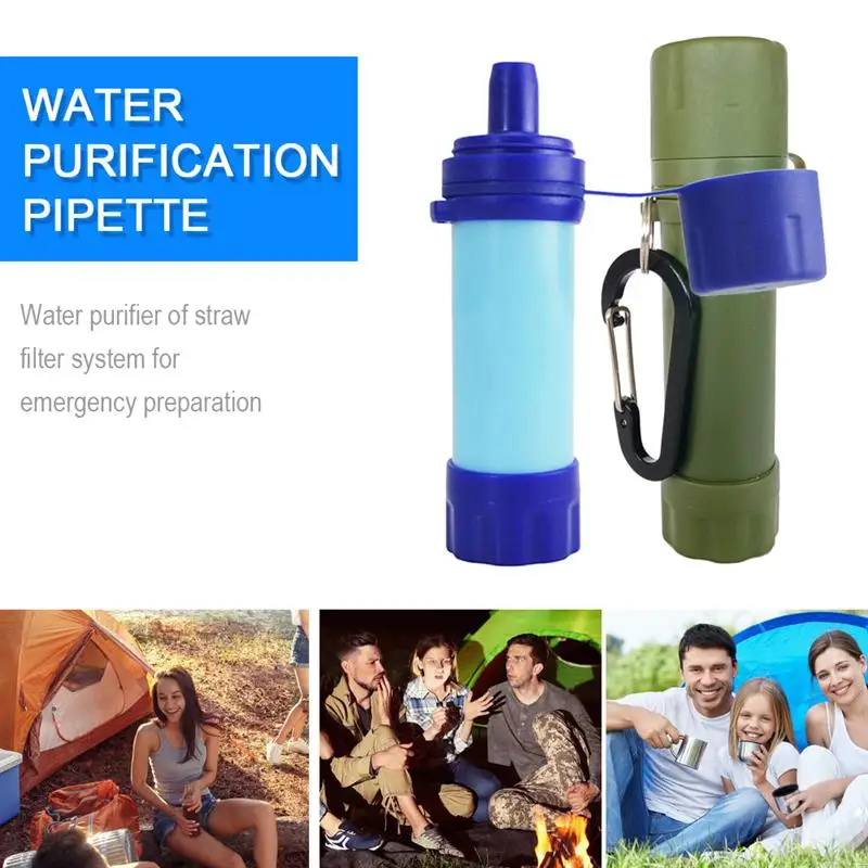 

Outdoor Emergency Water Filter Straw Water Filtration System Camping Hiking Survival Water Purifier Safety Drinking Portable