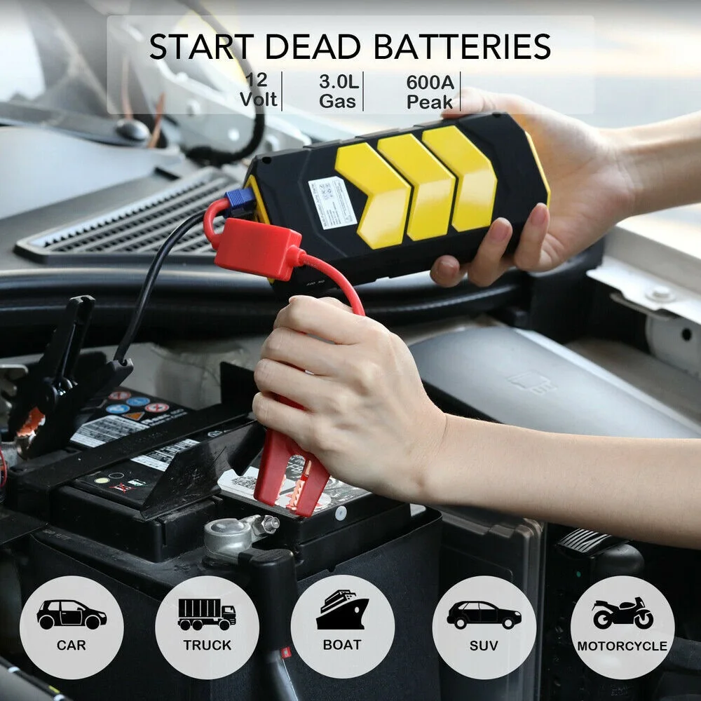 Heavy Duty 89800mAh Car Jump Starter Pack Booster Battery USB Charger Power Bank automobile parts