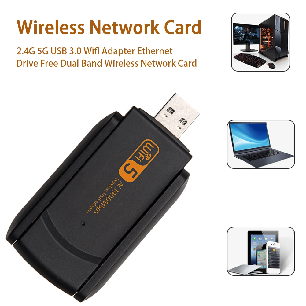

Wireless Network Card Wifi Adapter 2.4G 5G USB 3.0 With Antenna For Desktop PC Dual Band RTL8814 Chipset Drive Free 1900Mbps