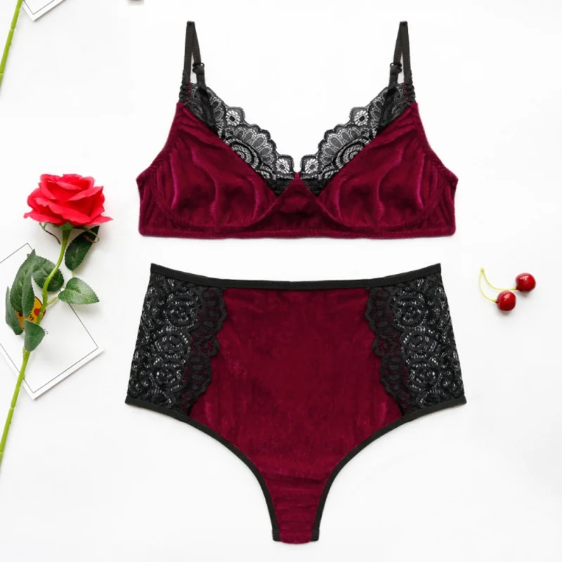 Пикантные Для женщин одежда для сна комплект из 2 предметов костюм трех точка