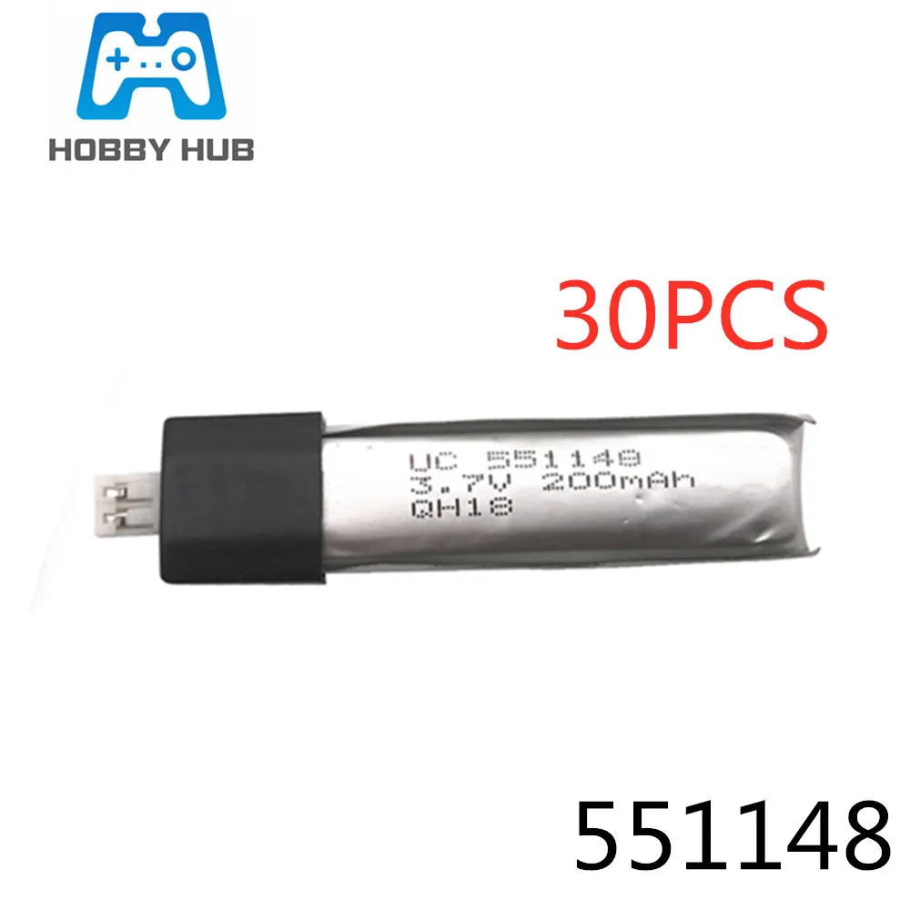 lipo battery for WLToys V911 F929 F939 RC Helicopter Drone Spare Parts 3.7V 200mAh 551148 Battery 30pcs | Игрушки и хобби