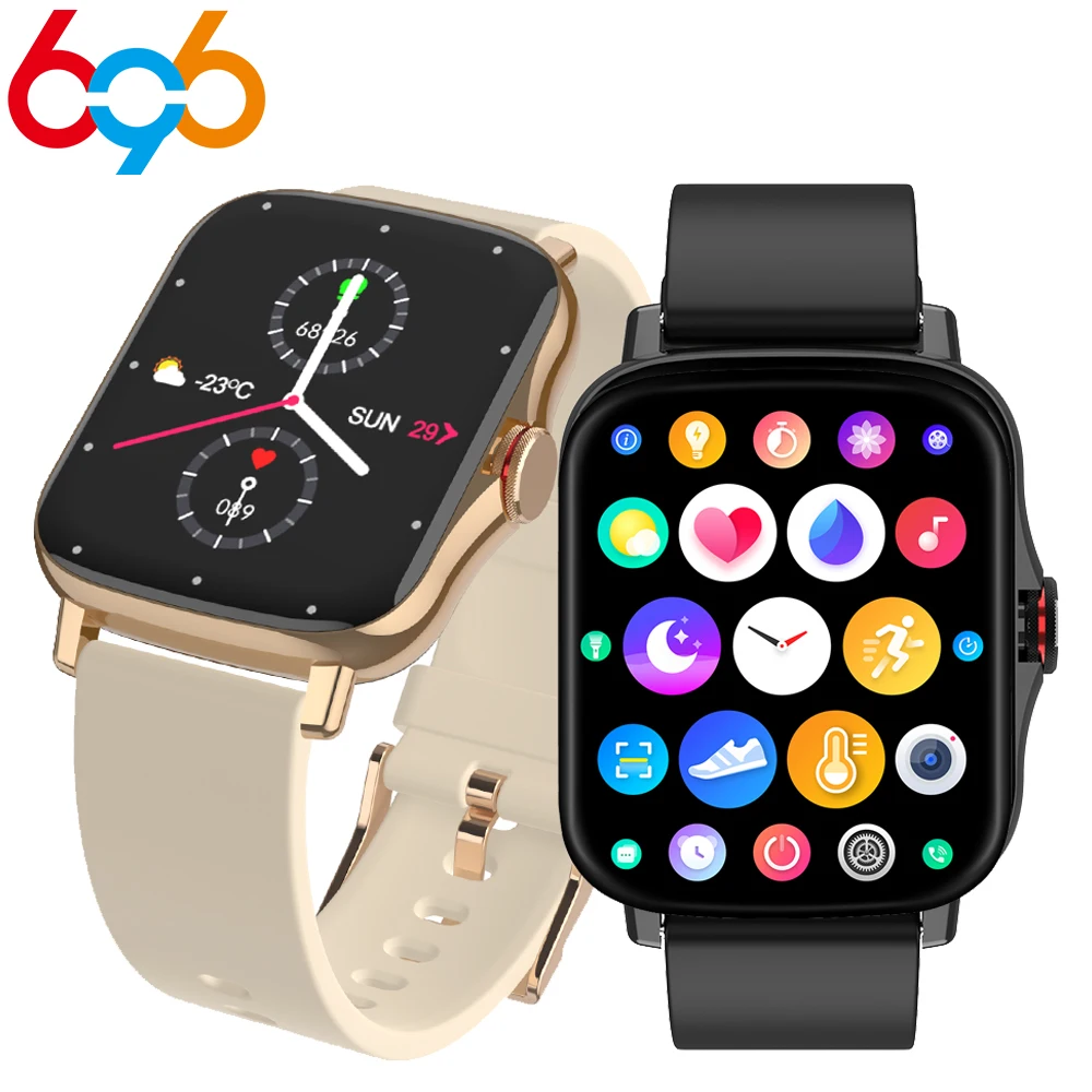 

696 FM08 Smart Watch Men Bluetooth Call Real Heart Rate Monitor DIY Dial 1.69 Inch Screen Smartwatch For Android PK P8 GTS 2 W26