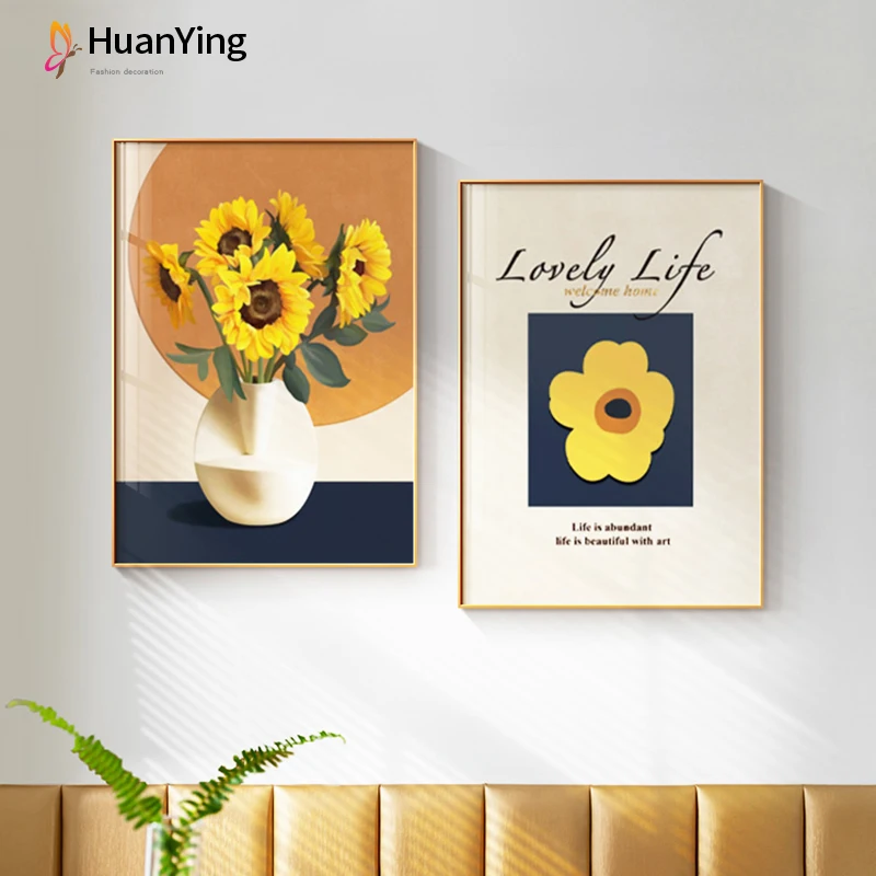 

Nordic Sunflower Wall Art Pictures for Living Room Modern Still Life Interior Painting Home Decor Decorative Canvas Poster Print