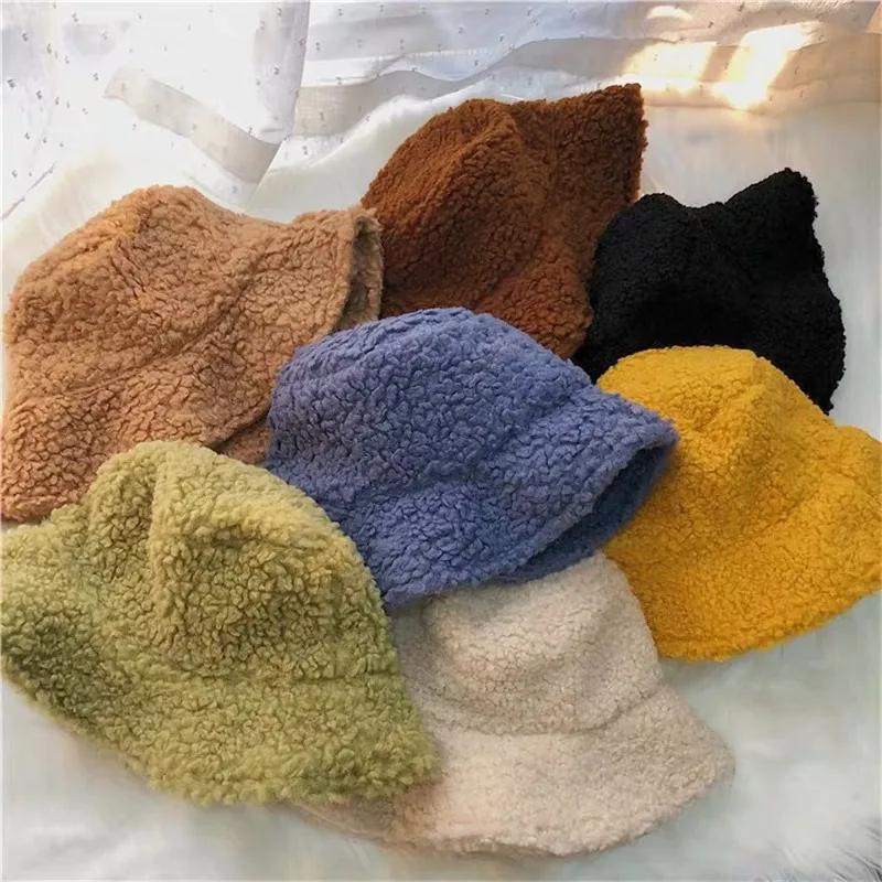 Winter Autumn Bucket Hat Women Warm Gorro Pescador Invierno Soft Fashion High-quality Outdoor Blue Green Brown White Black Khaki