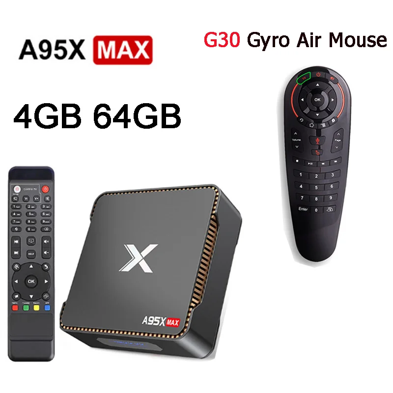 4GB 64GB G30 A95X MAX Android tv Box Amlogic S905 X2 четырехъядерный Cortex A53 2,4G& 5G Wifi BT HDD HDMI2.1 USB3.0 Android 8,1 1000M ТВ-приставка - Цвет: 4GB 64GB G30
