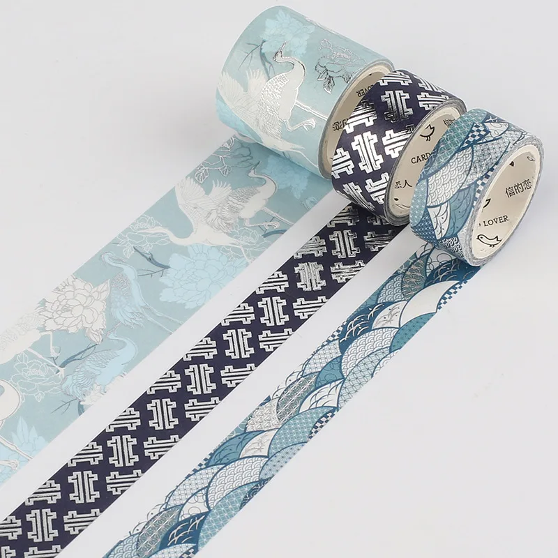 

3 Rolls/Lot Lovely Traditional Japanese Floral Washi Tapes Set 15mm*3M DIY Journal Diary Decoration Supplies