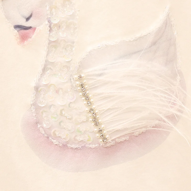 Новинка осени 2020 Женский комплект модный бисер перо лебедь длинный рукав вязаный