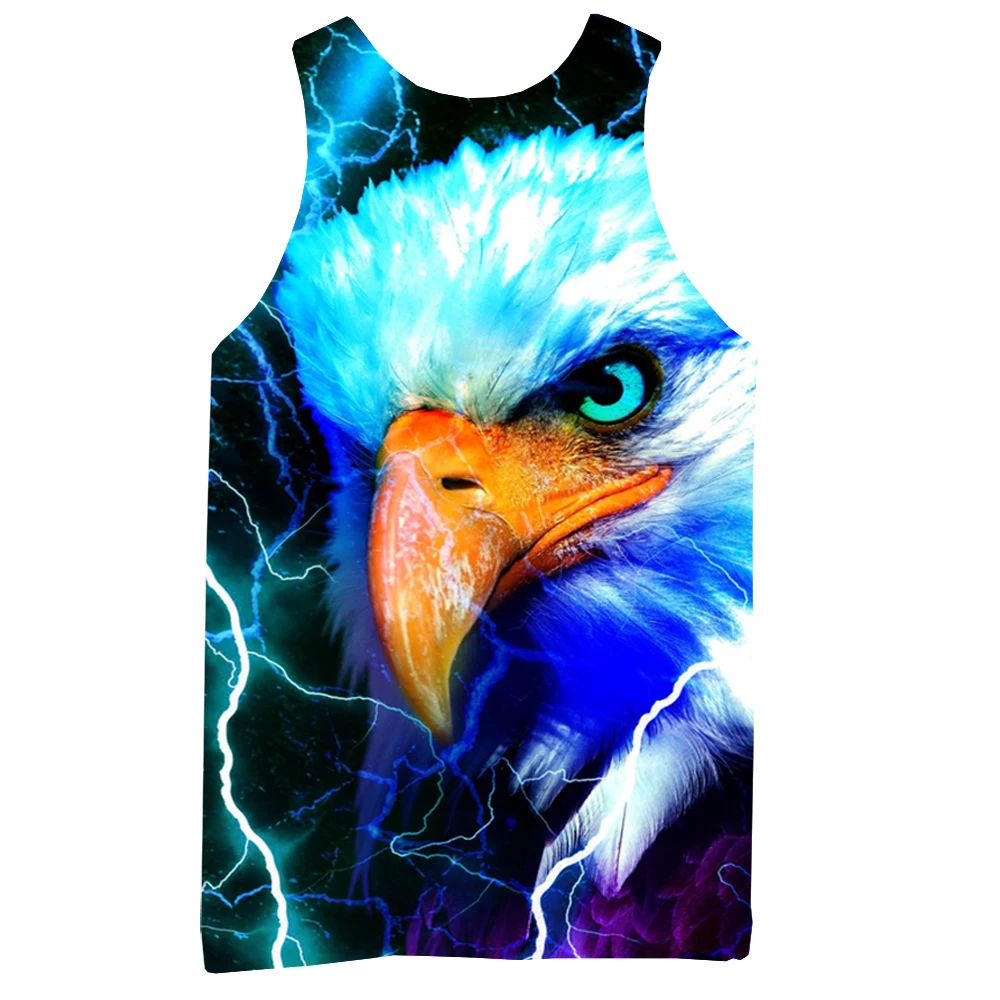 Мужская майка с 3d-рисунком голубого орла жилет без рукавов рисунком животных