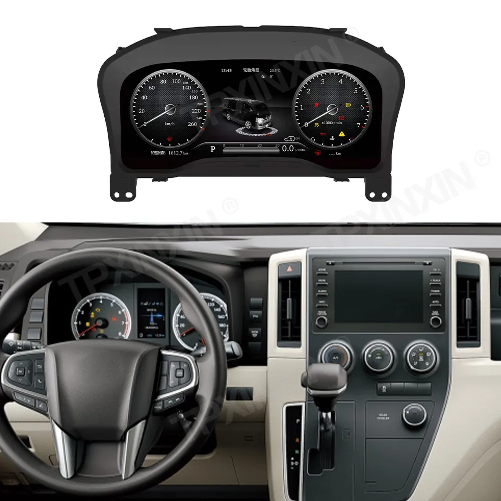 

For Toyota Hiace 2019 - 2022 Android 9 Car Ditigal Cluster LCD Dashboard Instrument Panel Multifunctional Multimedia Player