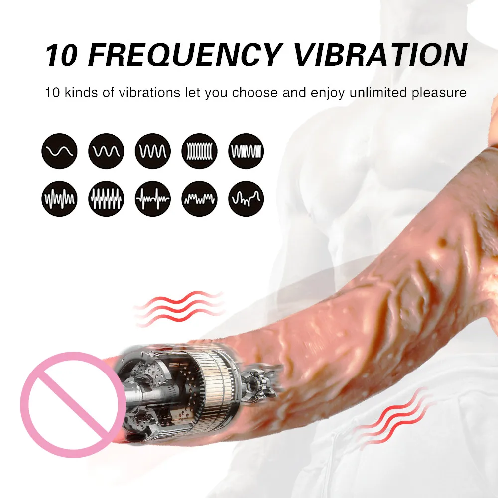 Реалистичный фаллоимитатор вибратор с электрическим подогревом большой пенис