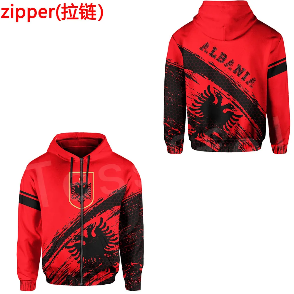

Tessffel Newest Country Flag Albania Symbol Funny NewFashion Men/Women Tracksuit zipper Jacket 3Dprint Casual Funny Hoodies B-5