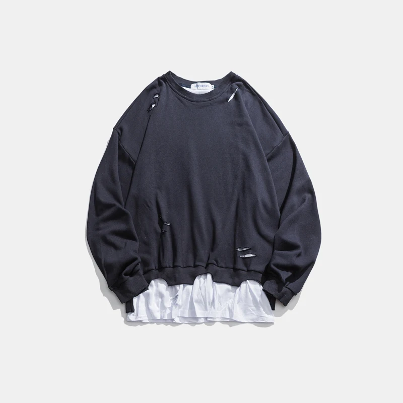 Толстовка мужская с круглым вырезом винтажная уличная одежда в стиле хип-хоп