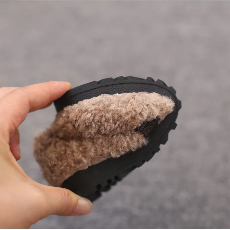 Детские мокасины с искусственным мехом слипоны подкладкой из плотного бархата