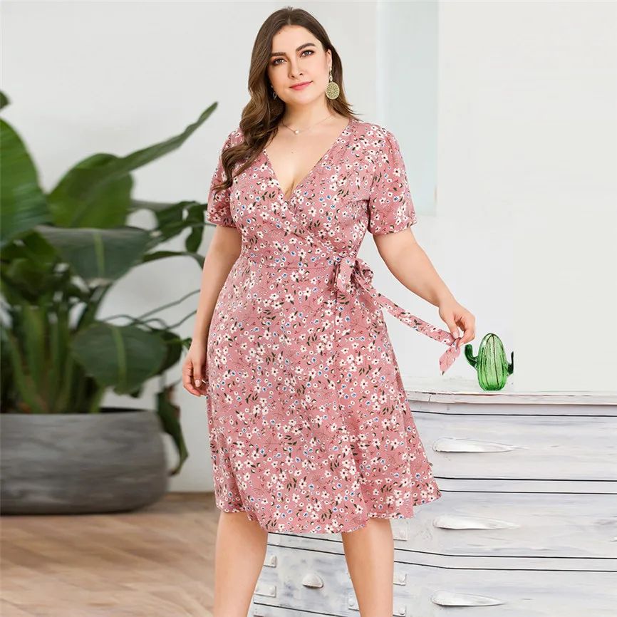 Женские платья длиной до середины икры женские повседневные с v-образным вырезом