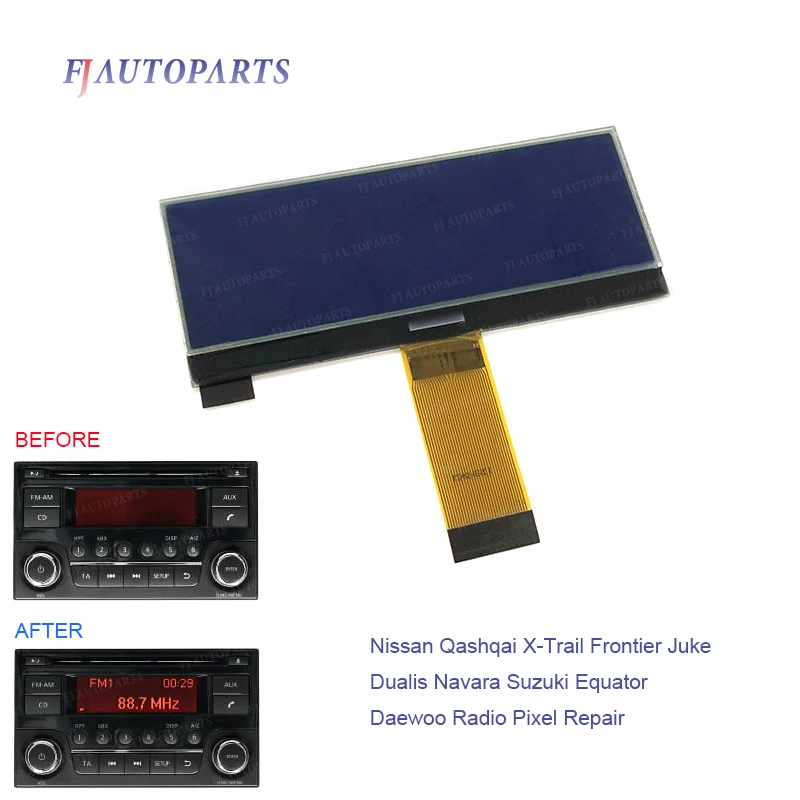 Запасной ЖК-дисплей для CD-плеера ремонта радиоприемника Nissan Juke Qashqai X-Trail Frontier Note