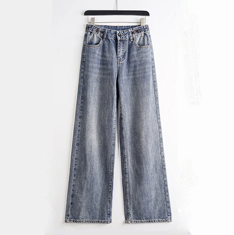Широкие прямые свободные сверхдлинные джинсы для женщин | Женская одежда