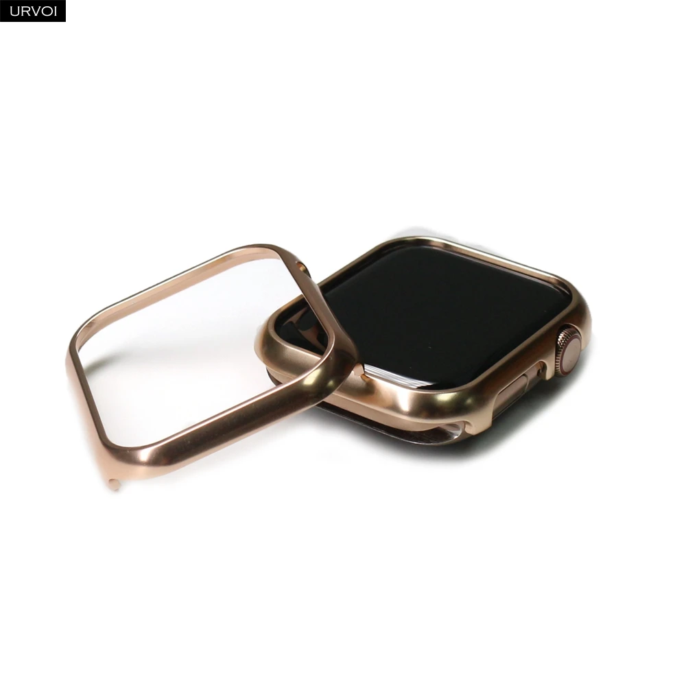 Чехол URVOI для Apple Watch Series 7 6 SE 5 4321 блестящий металлический корпус алюминиевый сплав